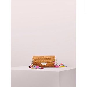 Kate Spade Rose Cylinder Wicker Bag